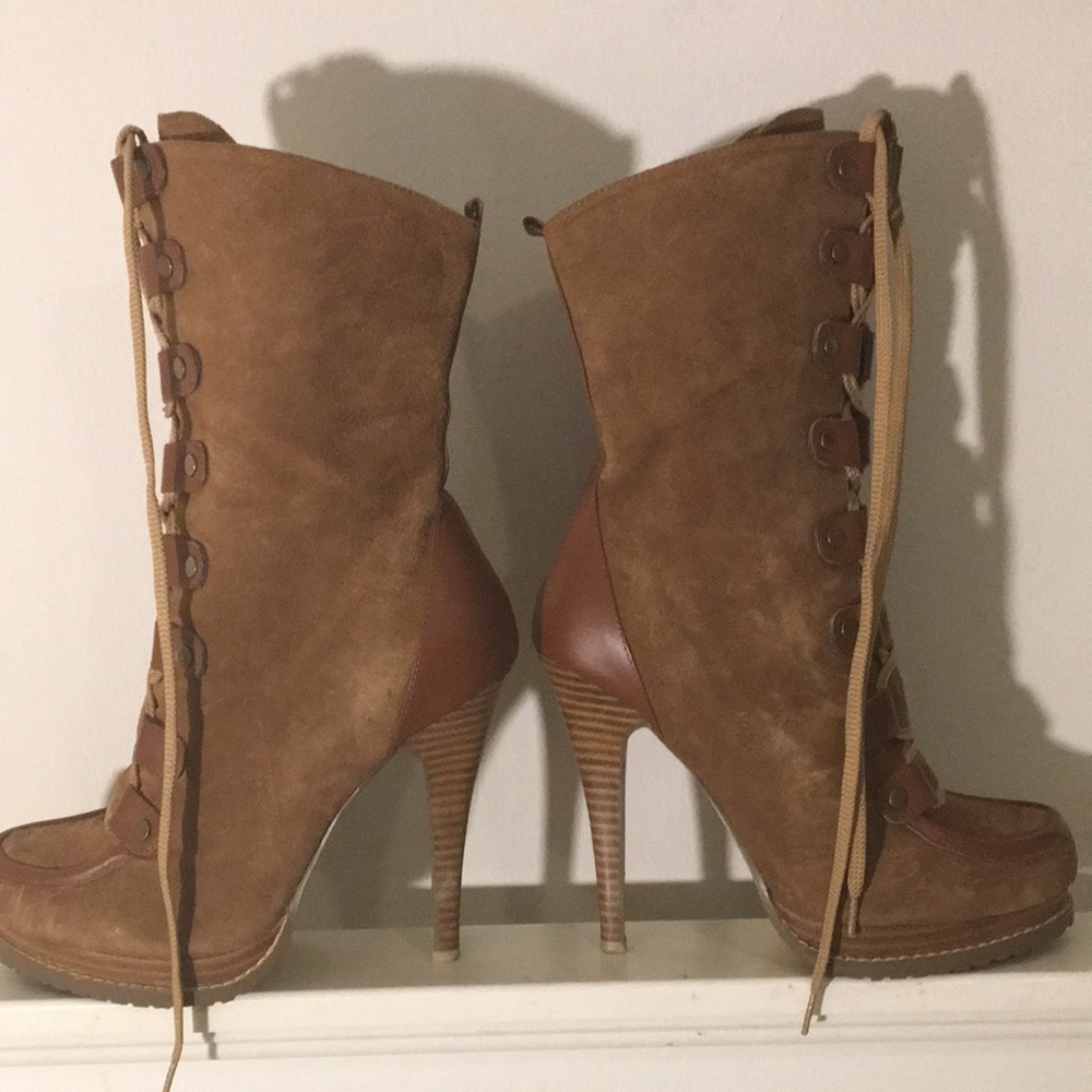 Tan High Heel Boot